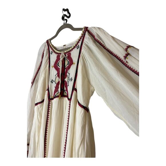 Free People Sweet Escape Midi Dress Embroidered Boho Cottage Western Hippie M - Picture 5 of 15
